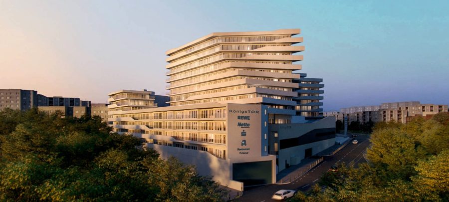 Penthouse mit drei Zimmern und gigantischem Balkon - Visualisierung Anlieferung Handel - KönisTOR web